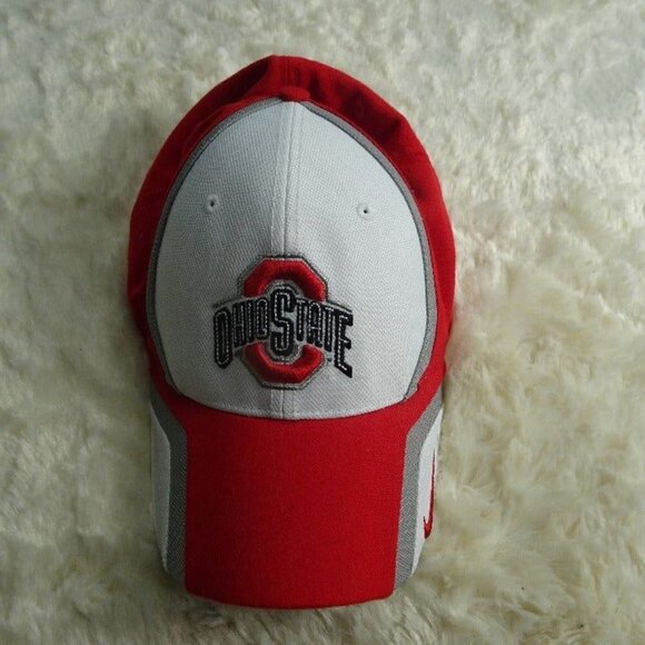 NCAA Nike Ohio State Buckeyes Red/White Baseball Cap Hat - Picture 1 of 6